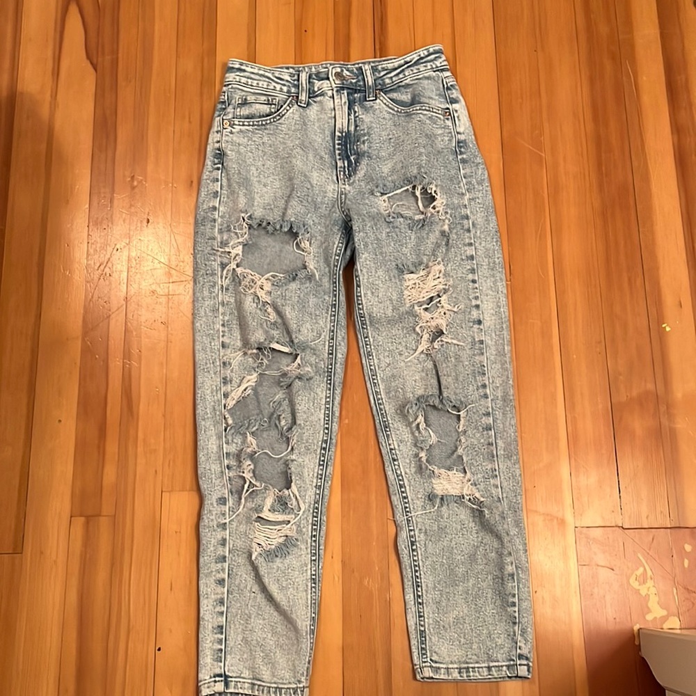 Denim ripped jeans